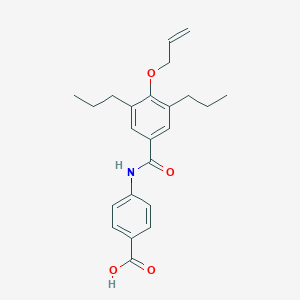 molecular formula C23H27NO4 B035139 N-(4-Allyloxy-3,5-dipropylbenzoyl)-p-aminobenzoic acid CAS No. 100347-74-8