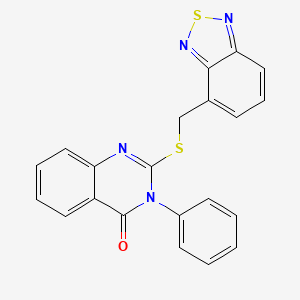 molecular formula C21H14N4OS2 B3513916 2-[(2,1,3-benzothiadiazol-4-ylmethyl)thio]-3-phenyl-4(3H)-quinazolinone 