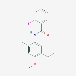 molecular formula C18H20INO2 B3513932 2-iodo-N-(5-isopropyl-4-methoxy-2-methylphenyl)benzamide 