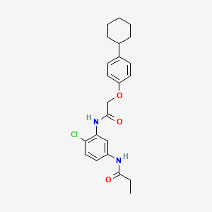 molecular formula C23H27ClN2O3 B3513939 N-(4-chloro-3-{[(4-cyclohexylphenoxy)acetyl]amino}phenyl)propanamide 