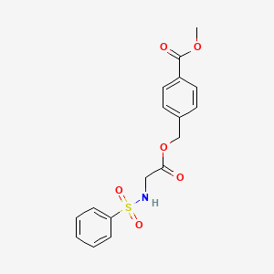 molecular formula C17H17NO6S B3513949 methyl 4-({[N-(phenylsulfonyl)glycyl]oxy}methyl)benzoate 