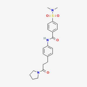 4-[(dimethylamino)sulfonyl]-N-{4-[3-oxo-3-(1-pyrrolidinyl)propyl]phenyl}benzamide