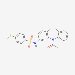 molecular formula C23H22N2O3S2 B3513970 N-(5-acetyl-10,11-dihydro-5H-dibenzo[b,f]azepin-3-yl)-4-(methylthio)benzenesulfonamide 