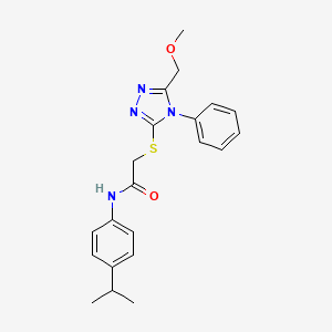 molecular formula C21H24N4O2S B3513981 2-[[5-(methoxymethyl)-4-phenyl-1,2,4-triazol-3-yl]sulfanyl]-N-(4-propan-2-ylphenyl)acetamide 