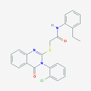 molecular formula C24H20ClN3O2S B3513987 2-{[3-(2-chlorophenyl)-4-oxo-3,4-dihydro-2-quinazolinyl]thio}-N-(2-ethylphenyl)acetamide 