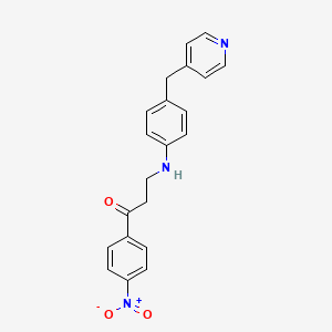 molecular formula C21H19N3O3 B3513991 1-(4-nitrophenyl)-3-{[4-(4-pyridinylmethyl)phenyl]amino}-1-propanone 