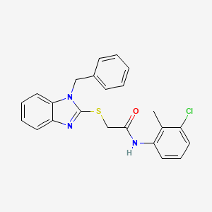 molecular formula C23H20ClN3OS B3513994 2-[(1-benzyl-1H-benzimidazol-2-yl)thio]-N-(3-chloro-2-methylphenyl)acetamide 