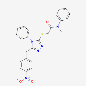 molecular formula C24H21N5O3S B3514021 N-methyl-2-{[5-(4-nitrobenzyl)-4-phenyl-4H-1,2,4-triazol-3-yl]thio}-N-phenylacetamide 