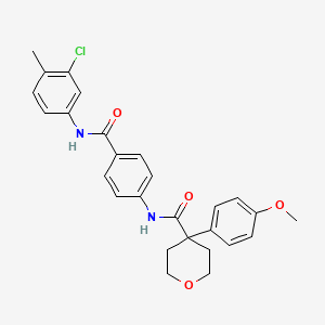 N-(4-{[(3-chloro-4-methylphenyl)amino]carbonyl}phenyl)-4-(4-methoxyphenyl)tetrahydro-2H-pyran-4-carboxamide