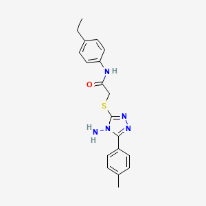 molecular formula C19H21N5OS B3514064 2-{[4-amino-5-(4-methylphenyl)-4H-1,2,4-triazol-3-yl]thio}-N-(4-ethylphenyl)acetamide 