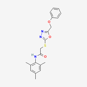 2-{[5-(phenoxymethyl)-1,3,4-oxadiazol-2-yl]sulfanyl}-N-(2,4,6-trimethylphenyl)acetamide