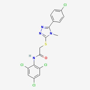 2-{[5-(4-chlorophenyl)-4-methyl-4H-1,2,4-triazol-3-yl]sulfanyl}-N-(2,4,6-trichlorophenyl)acetamide