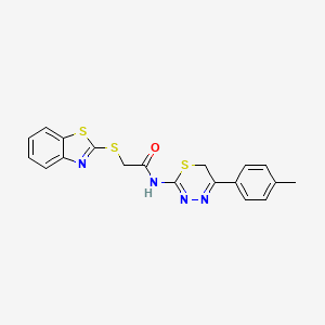 molecular formula C19H16N4OS3 B3514177 2-(1,3-BENZOTHIAZOL-2-YLSULFANYL)-N~1~-[5-(4-METHYLPHENYL)-6H-1,3,4-THIADIAZIN-2-YL]ACETAMIDE 