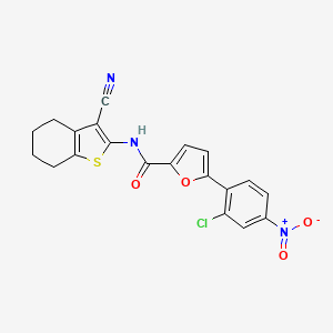 molecular formula C20H14ClN3O4S B3514189 5-(2-chloro-4-nitrophenyl)-N-(3-cyano-4,5,6,7-tetrahydro-1-benzothien-2-yl)-2-furamide 