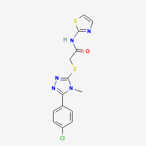 2-{[5-(4-chlorophenyl)-4-methyl-4H-1,2,4-triazol-3-yl]sulfanyl}-N-(1,3-thiazol-2-yl)acetamide