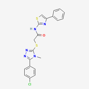 2-{[5-(4-chlorophenyl)-4-methyl-4H-1,2,4-triazol-3-yl]sulfanyl}-N-(4-phenyl-1,3-thiazol-2-yl)acetamide