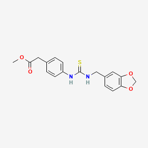 METHYL 2-[4-({[(1,3-BENZODIOXOL-5-YLMETHYL)AMINO]CARBOTHIOYL}AMINO)PHENYL]ACETATE