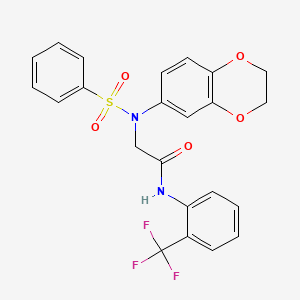 N~2~-(2,3-dihydro-1,4-benzodioxin-6-yl)-N~2~-(phenylsulfonyl)-N~1~-[2-(trifluoromethyl)phenyl]glycinamide