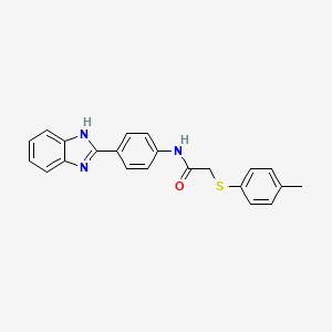 molecular formula C22H19N3OS B3514267 N-[4-(1H-benzimidazol-2-yl)phenyl]-2-[(4-methylphenyl)thio]acetamide 