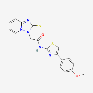 molecular formula C18H15N5O2S2 B3514282 N-[4-(4-methoxyphenyl)-1,3-thiazol-2-yl]-2-(2-thioxo[1,2,4]triazolo[1,5-a]pyridin-3(2H)-yl)acetamide 