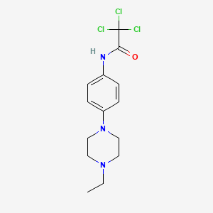 molecular formula C14H18Cl3N3O B3514285 2,2,2-trichloro-N-[4-(4-ethylpiperazin-1-yl)phenyl]acetamide 