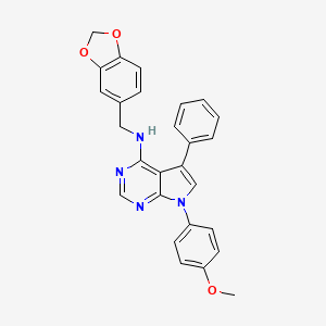 N-[(2H-1,3-BENZODIOXOL-5-YL)METHYL]-7-(4-METHOXYPHENYL)-5-PHENYL-7H-PYRROLO[2,3-D]PYRIMIDIN-4-AMINE