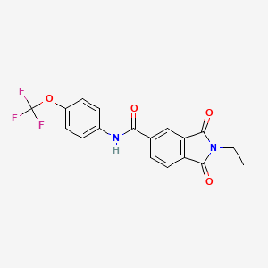 molecular formula C18H13F3N2O4 B3514330 2-ethyl-1,3-dioxo-N-[4-(trifluoromethoxy)phenyl]-2,3-dihydro-1H-isoindole-5-carboxamide 