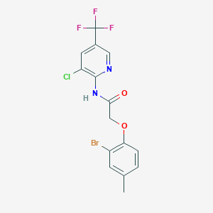 molecular formula C15H11BrClF3N2O2 B3514333 2-(2-bromo-4-methylphenoxy)-N-[3-chloro-5-(trifluoromethyl)pyridin-2-yl]acetamide 