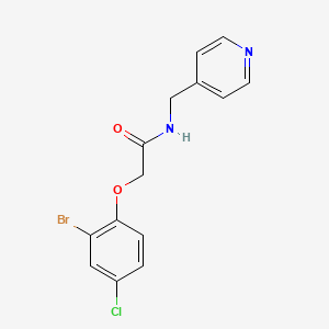 2-(2-bromo-4-chlorophenoxy)-N-(pyridin-4-ylmethyl)acetamide