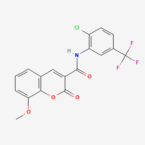 N-[2-chloro-5-(trifluoromethyl)phenyl]-8-methoxy-2-oxo-2H-chromene-3-carboxamide