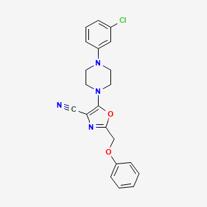 5-[4-(3-chlorophenyl)-1-piperazinyl]-2-(phenoxymethyl)-1,3-oxazole-4-carbonitrile