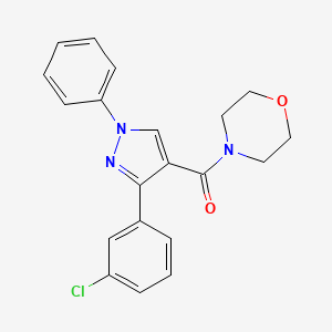 molecular formula C20H18ClN3O2 B3514378 [3-(3-Chlorophenyl)-1-phenylpyrazol-4-yl]-morpholin-4-ylmethanone 