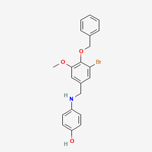 molecular formula C21H20BrNO3 B3514399 4-{[4-(benzyloxy)-3-bromo-5-methoxybenzyl]amino}phenol 