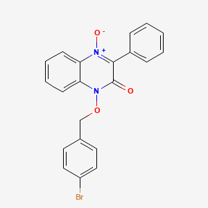 molecular formula C21H15BrN2O3 B3514420 1-[(4-bromobenzyl)oxy]-3-phenyl-2(1H)-quinoxalinone 4-oxide 