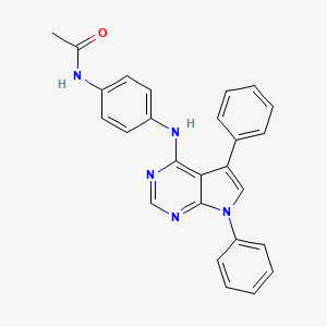 molecular formula C26H21N5O B3514424 N-[4-({5,7-Diphenyl-7H-pyrrolo[2,3-D]pyrimidin-4-YL}amino)phenyl]acetamide 