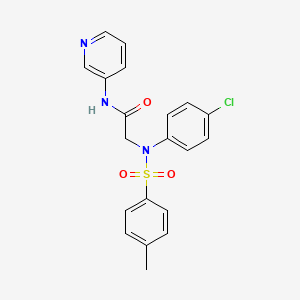 molecular formula C20H18ClN3O3S B3514434 2-(4-chloro-N-(4-methylphenyl)sulfonylanilino)-N-pyridin-3-ylacetamide 