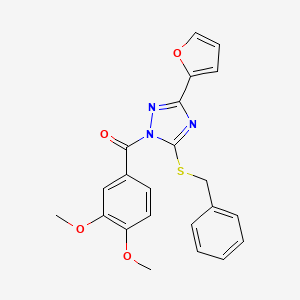 molecular formula C22H19N3O4S B3514453 5-(Benzylsulfanyl)-1-(3,4-dimethoxybenzoyl)-3-(furan-2-YL)-1H-1,2,4-triazole 