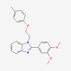 molecular formula C24H24N2O3 B3514458 2-(3,4-dimethoxyphenyl)-1-[2-(4-methylphenoxy)ethyl]-1H-1,3-benzodiazole 