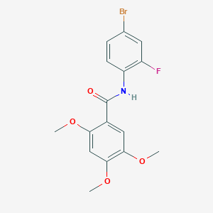 molecular formula C16H15BrFNO4 B3514490 N-(4-bromo-2-fluorophenyl)-2,4,5-trimethoxybenzamide 