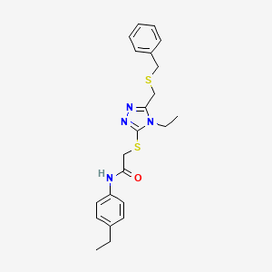 2-[[5-(benzylsulfanylmethyl)-4-ethyl-1,2,4-triazol-3-yl]sulfanyl]-N-(4-ethylphenyl)acetamide