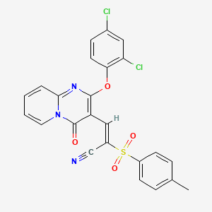 molecular formula C24H15Cl2N3O4S B3514540 3-[2-(2,4-dichlorophenoxy)-4-oxo-4H-pyrido[1,2-a]pyrimidin-3-yl]-2-[(4-methylphenyl)sulfonyl]acrylonitrile 