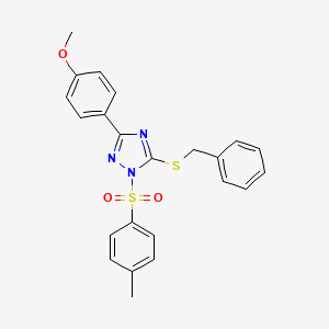 molecular formula C23H21N3O3S2 B3514552 5-(benzylthio)-3-(4-methoxyphenyl)-1-[(4-methylphenyl)sulfonyl]-1H-1,2,4-triazole 