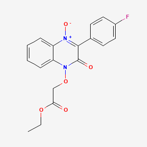 molecular formula C18H15FN2O5 B3514555 Ethyl 2-[3-(4-fluorophenyl)-4-oxido-2-oxoquinoxalin-4-ium-1-yl]oxyacetate 