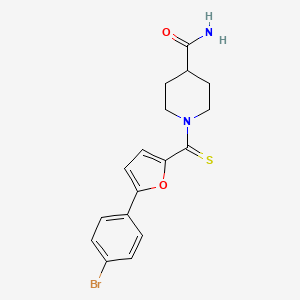 molecular formula C17H17BrN2O2S B3514560 1-{[5-(4-bromophenyl)-2-furyl]carbonothioyl}-4-piperidinecarboxamide 