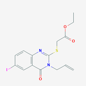 ethyl [(3-allyl-6-iodo-4-oxo-3,4-dihydro-2-quinazolinyl)thio]acetate