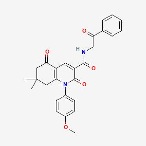 1-(4-methoxyphenyl)-7,7-dimethyl-2,5-dioxo-N-(2-oxo-2-phenylethyl)-1,2,5,6,7,8-hexahydroquinoline-3-carboxamide