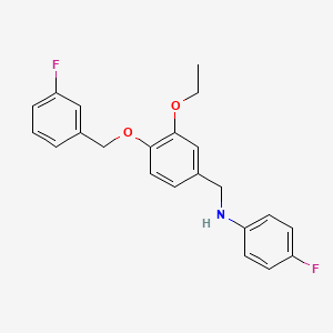 N-[[3-ethoxy-4-[(3-fluorophenyl)methoxy]phenyl]methyl]-4-fluoroaniline