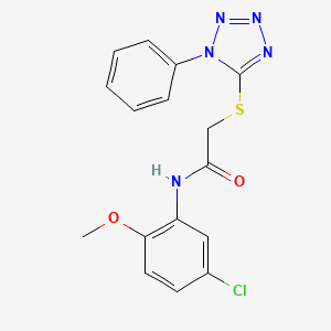 molecular formula C16H14ClN5O2S B3514603 N-(5-chloro-2-methoxyphenyl)-2-[(1-phenyl-1H-tetrazol-5-yl)sulfanyl]acetamide 