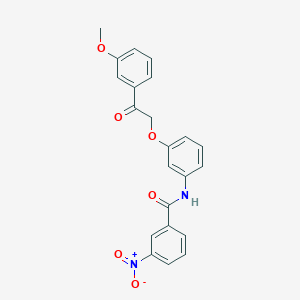 molecular formula C22H18N2O6 B3514637 N-{3-[2-(3-methoxyphenyl)-2-oxoethoxy]phenyl}-3-nitrobenzamide 