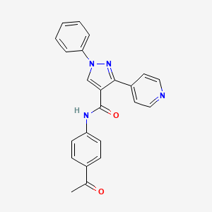 N-(4-acetylphenyl)-1-phenyl-3-(4-pyridinyl)-1H-pyrazole-4-carboxamide